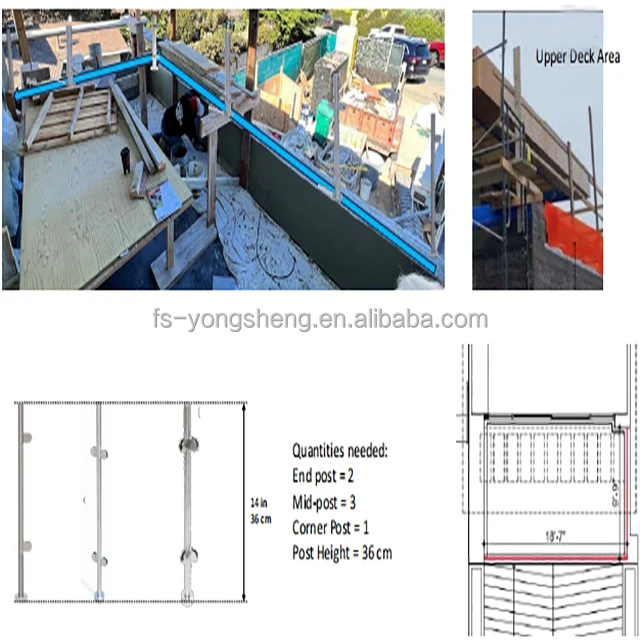 Frameless Glass Clamp Stainless Steel Staircase Stair Railing Pillars