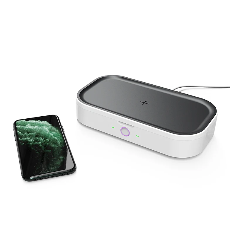 Мини-стерилизатор UVC, портативный Дезинфектор для сотового телефона, светодиодный стерилизатор с беспроводным зарядным устройством