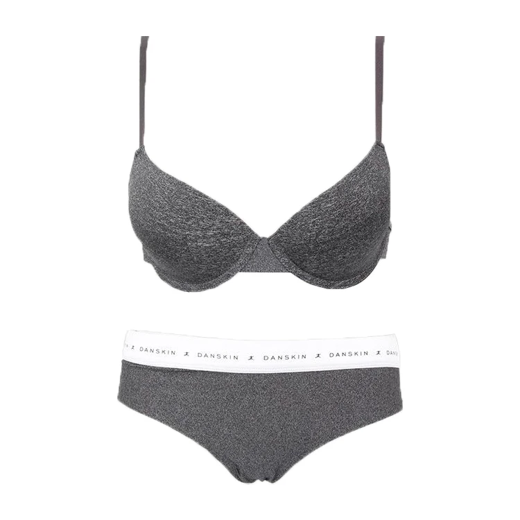 Wholesale Gray Woman Sports Underwear Set Ladies Polyester Fitness