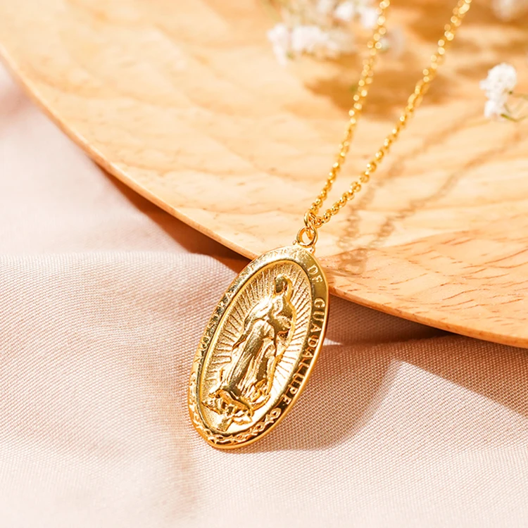 Gold over Sterling Silver Catholic Baby Necklace - Yourgreatfinds