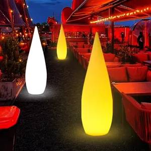 Modern Water Drop Design LED Floor Lamp for Outdoor Waterproof Plastic for Villa Courtyard Garden Terrace Landscape Decoration