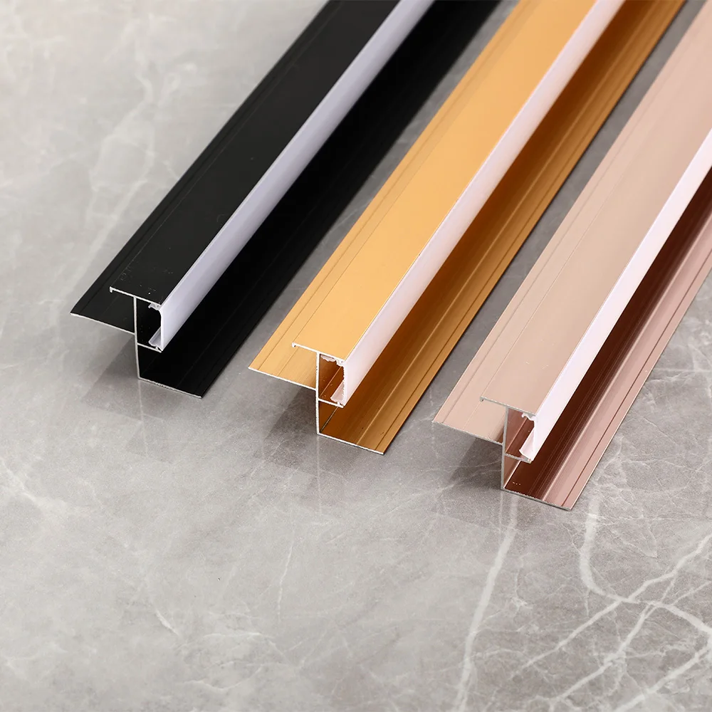Aluminum Alloy Embedded with LED Light Metal Decorative Strip Closing Strip for Bamboo Wood Board