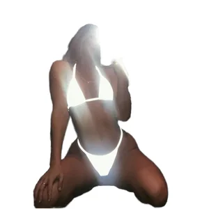 OEM 2026 Custom Private Label Bikini High Quality Sexy Girl Swimming Swimwear Reflective Fabric Bikini