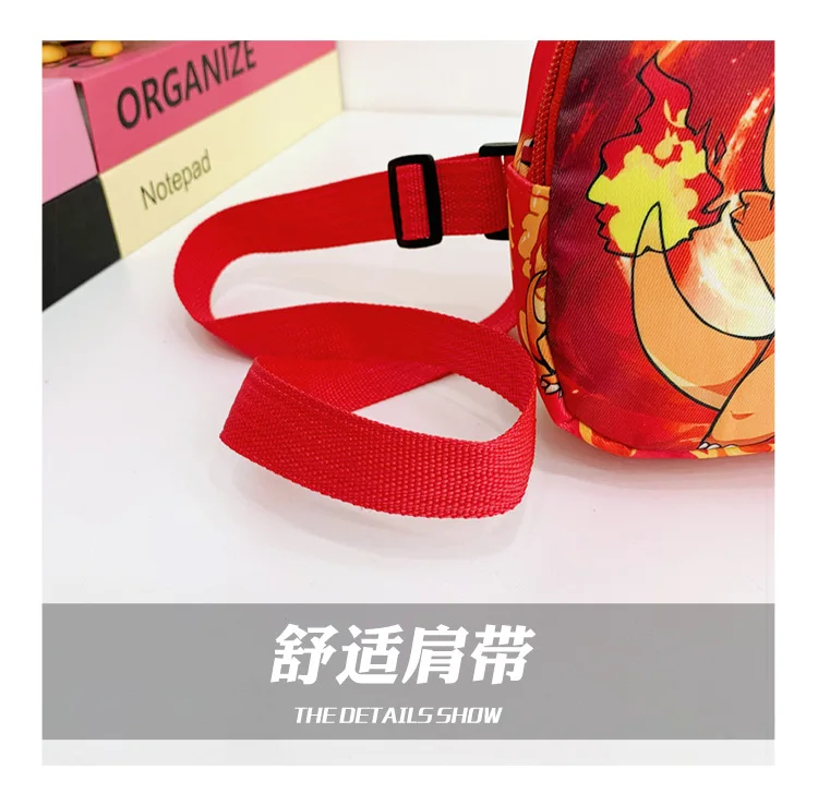 Hot Children Chest Pack Cartoon Anime Cute Poke Mon Pikachu Charmander Messenger Bags Waterproof Travel Crossbody Bags