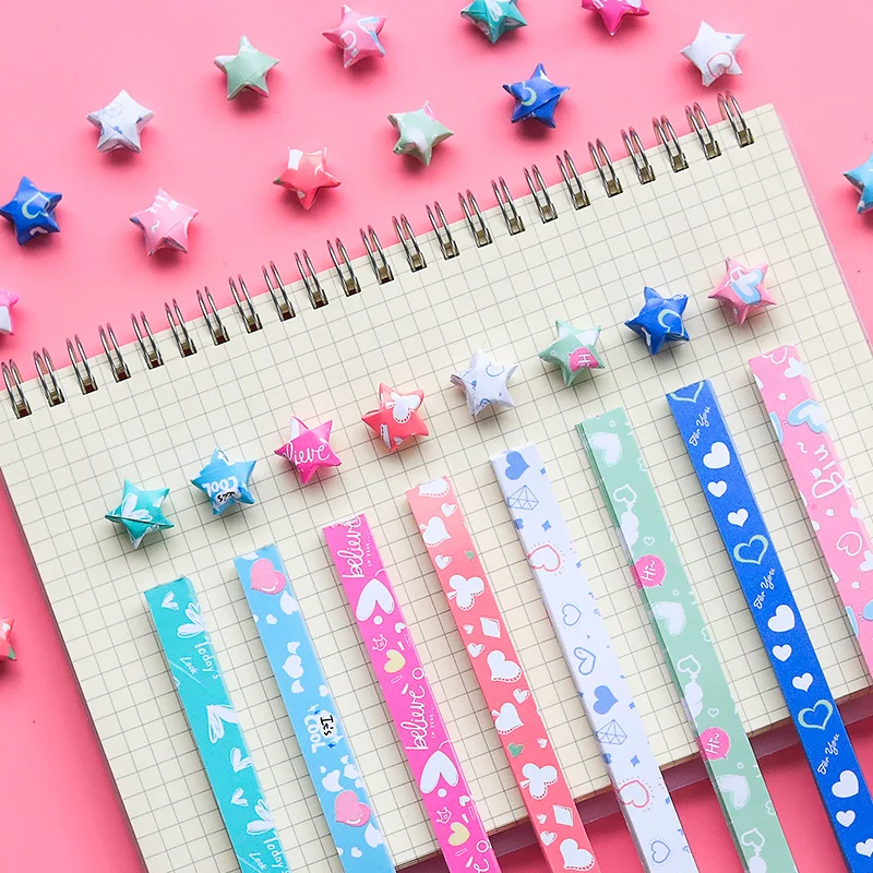 Wholesale Classic Cartoon Luminous Stars Paper Handmade Craft Star Paper Strip Lucky Paper Stars for DIY