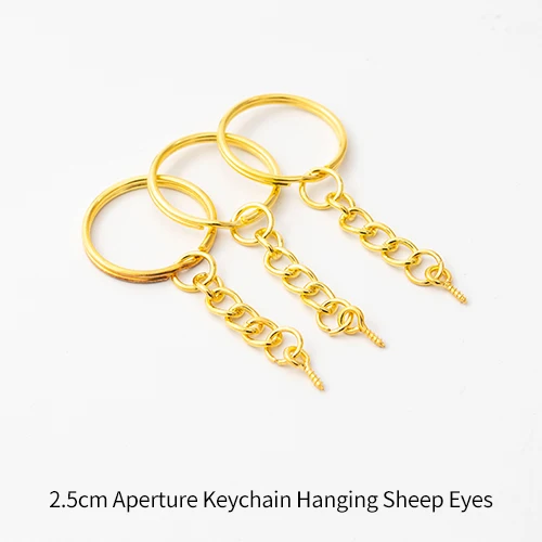 gold aperture/ flat keychain key ring