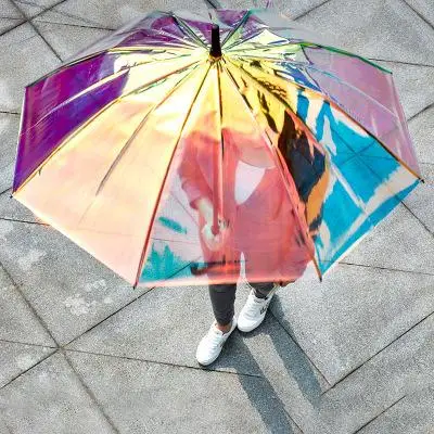 P263 Holographic Umbrella - Dazzling Rainbow Fashion