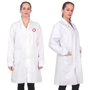 Wholesale Custom Long Sleeve White Lab Coat Hospital Medical Uniform Doctor Nurse Lab Coat Uniform