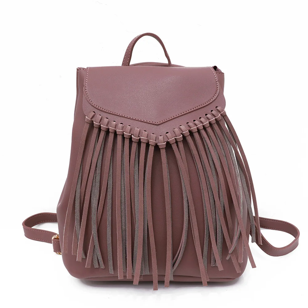 Womens Vintage Leather Fringe Backpack Purse Handbags for Women