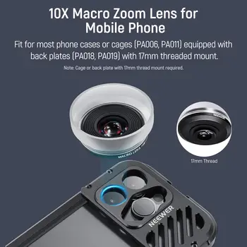 NEEWER 10X HD Macro Lens with Detachable Diffuser Hood for 17mm Lens Thread Backplane LS-28 detail image