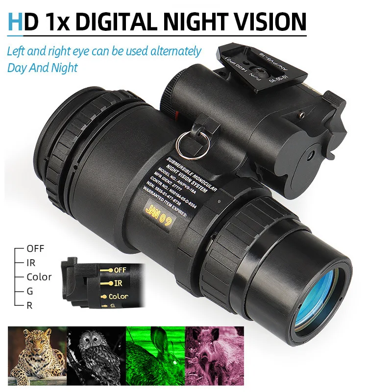 LUXUN NVG Device Night Vision Scope PVS18 Monocular Night Vision Goggles Waterproof Infrared Hunting Equipment
