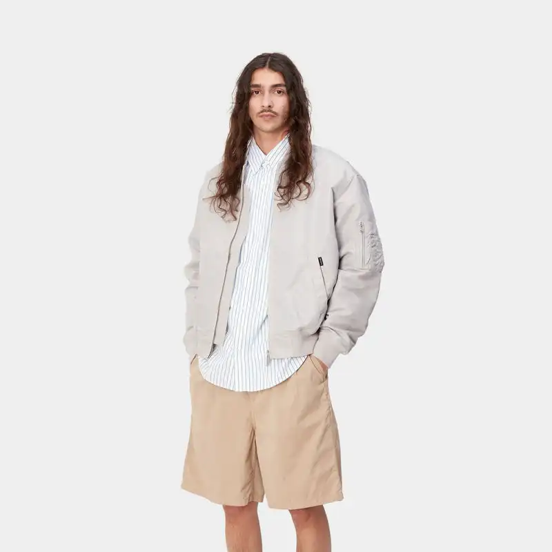 Windbreaker Plus Size Track Plain Zipper Oversized Cropped Boxy Workout Varsity Nylon Bomber Jacket Men_voghion.com