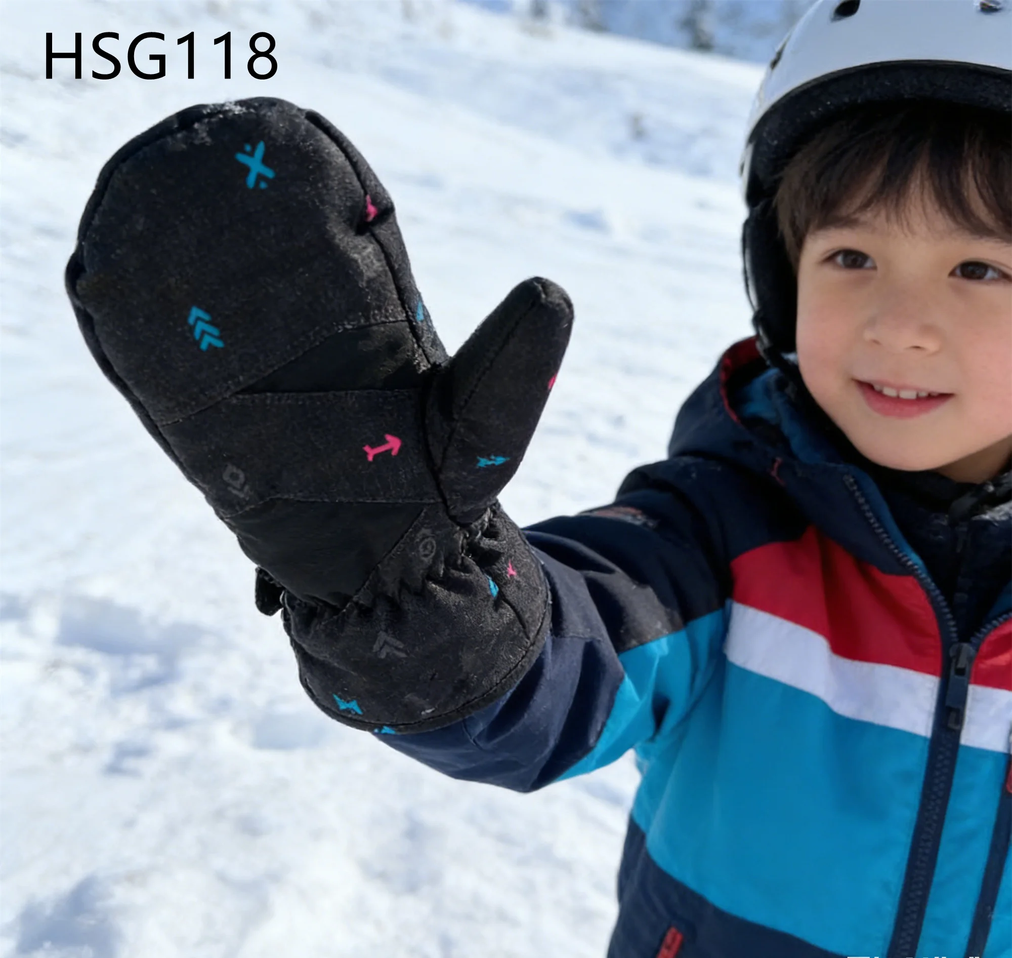 HY,Ski Competition Construction in Cold Not Bulky Ski Mittens zero Break-in comfort Waterproof Thermal Fleece Snow Gloves HSG118