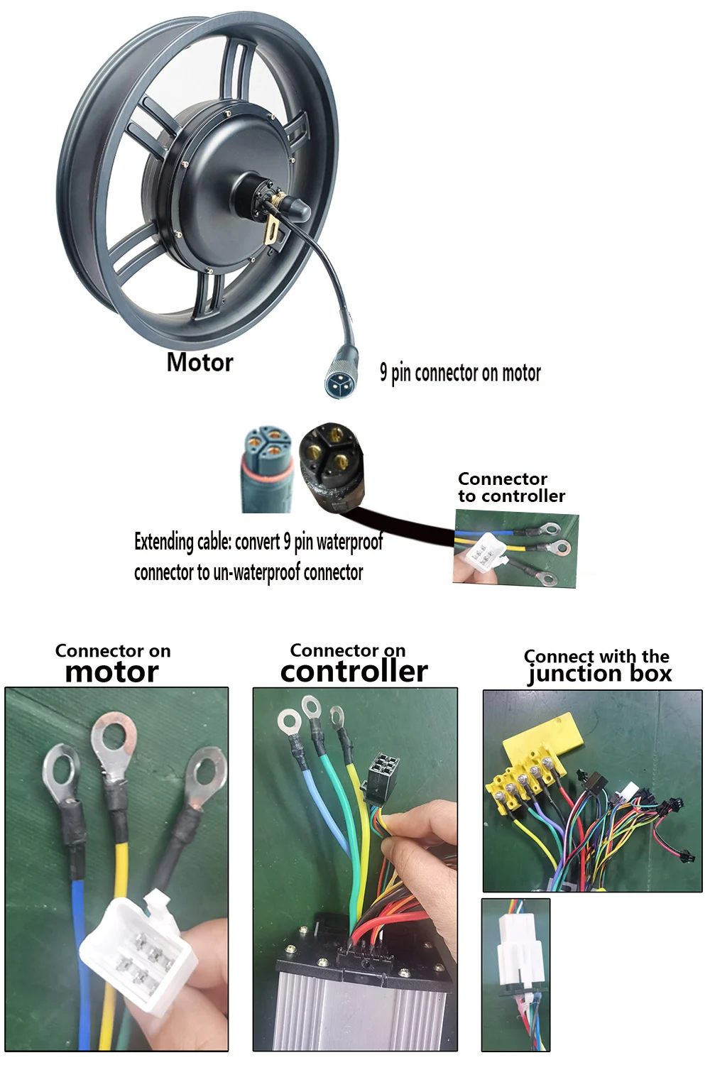 20x4 Inch Gearless 48V-72V 1500W off-Road E-Bike Motor