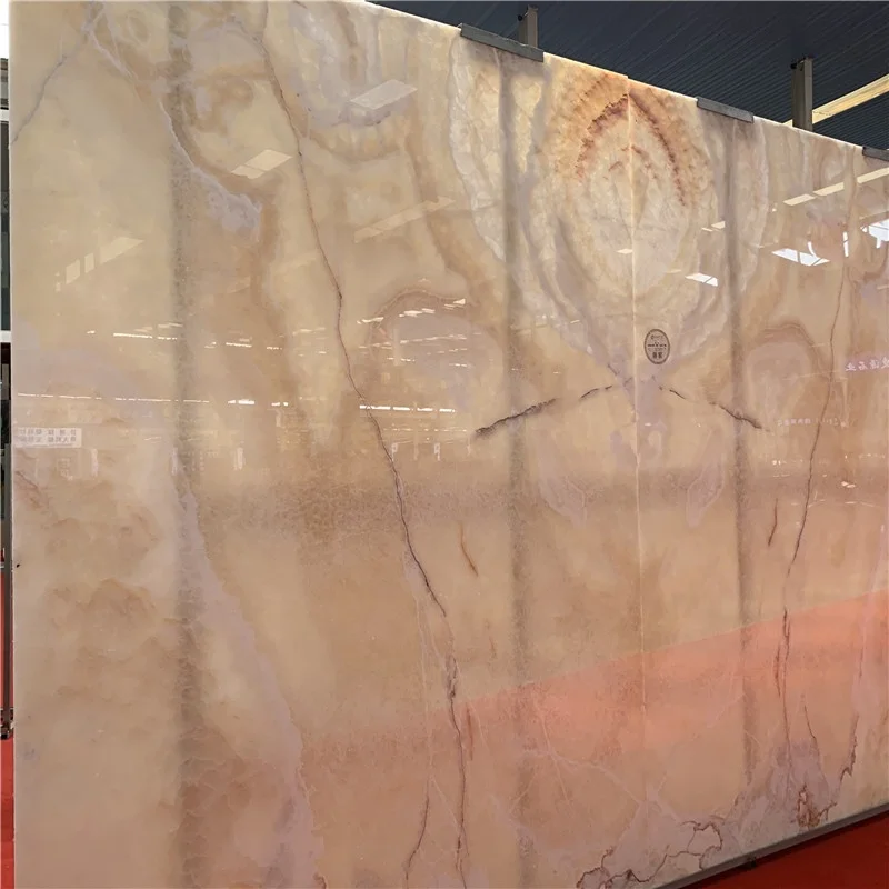 Background Decoration Beautiful Honey Transparent 2cm Thickness Yellow Onyx Slab Stone Marble