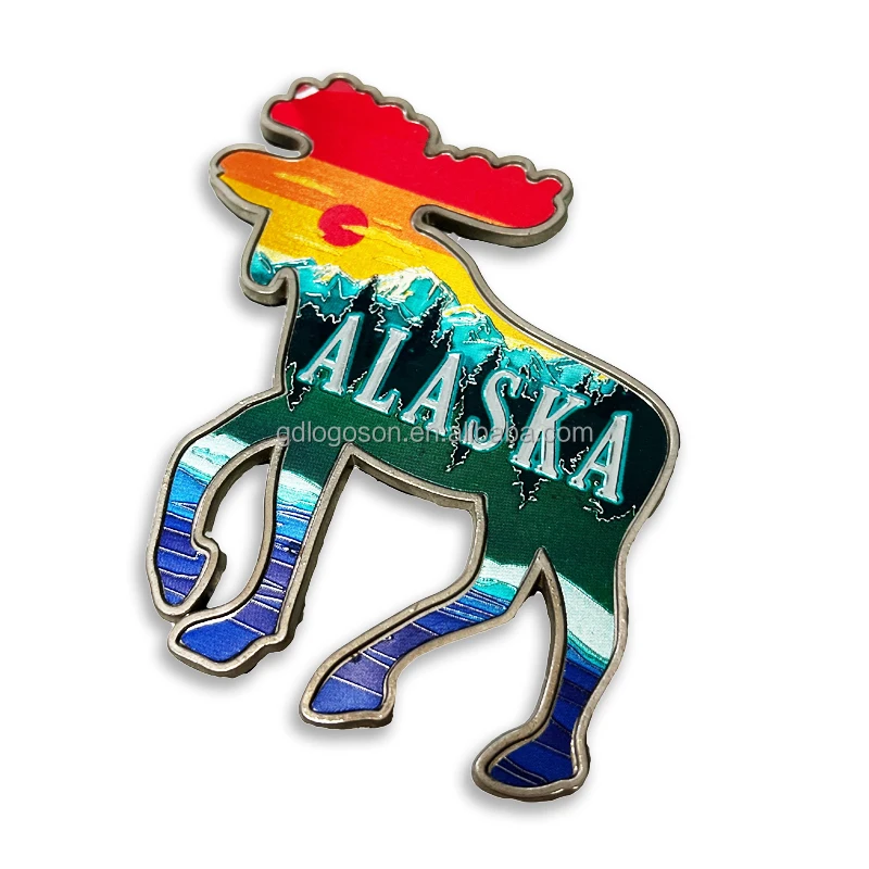 Arctic Circle Animal Elk Moose Refrigerator Magnets Metal Sweden Finland Alaska Tourist Moose Shape Fridge Magnet Souvenirs