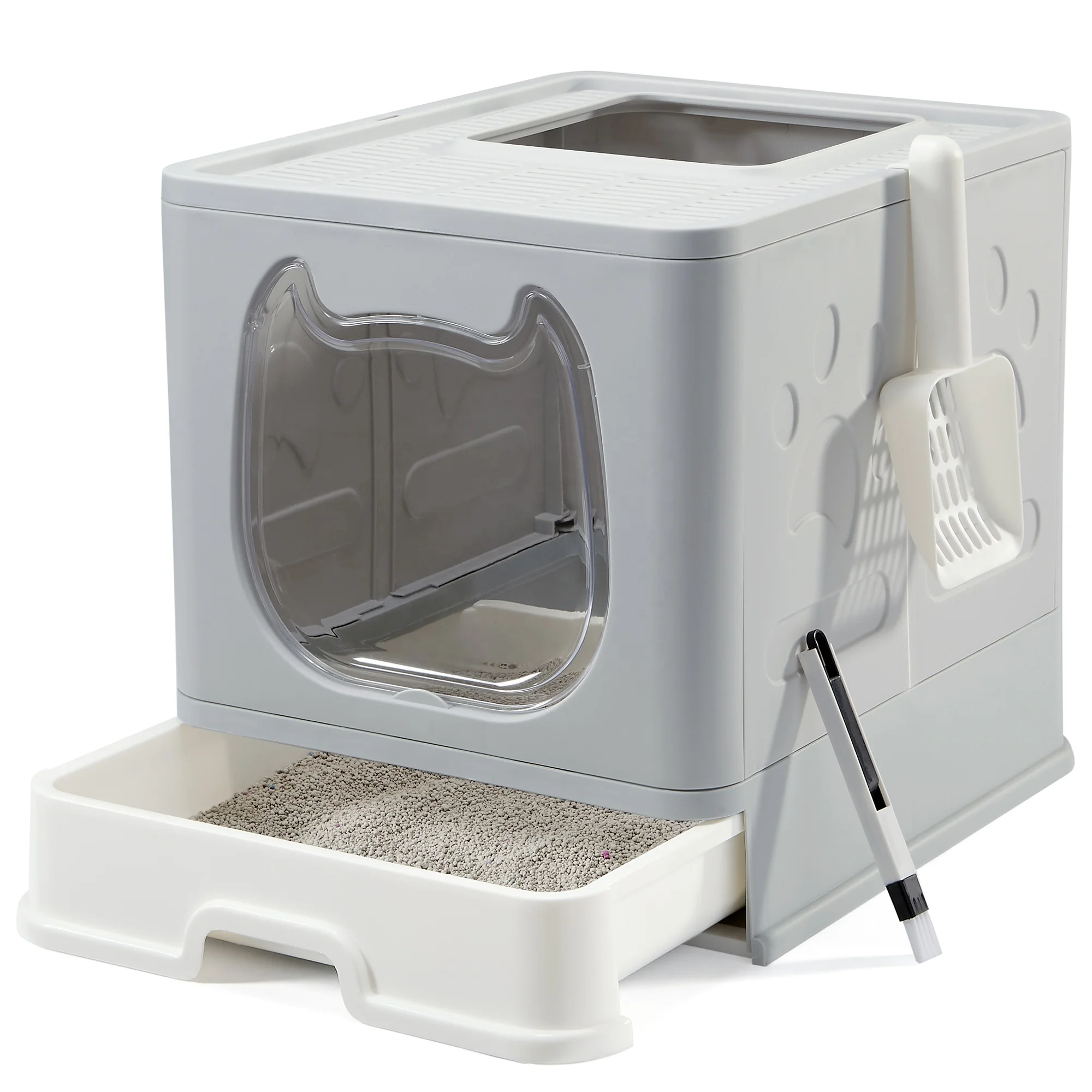 Cat Toilet Pet Litter Box Durable Folding Cat Litter Box For Small Cat ...