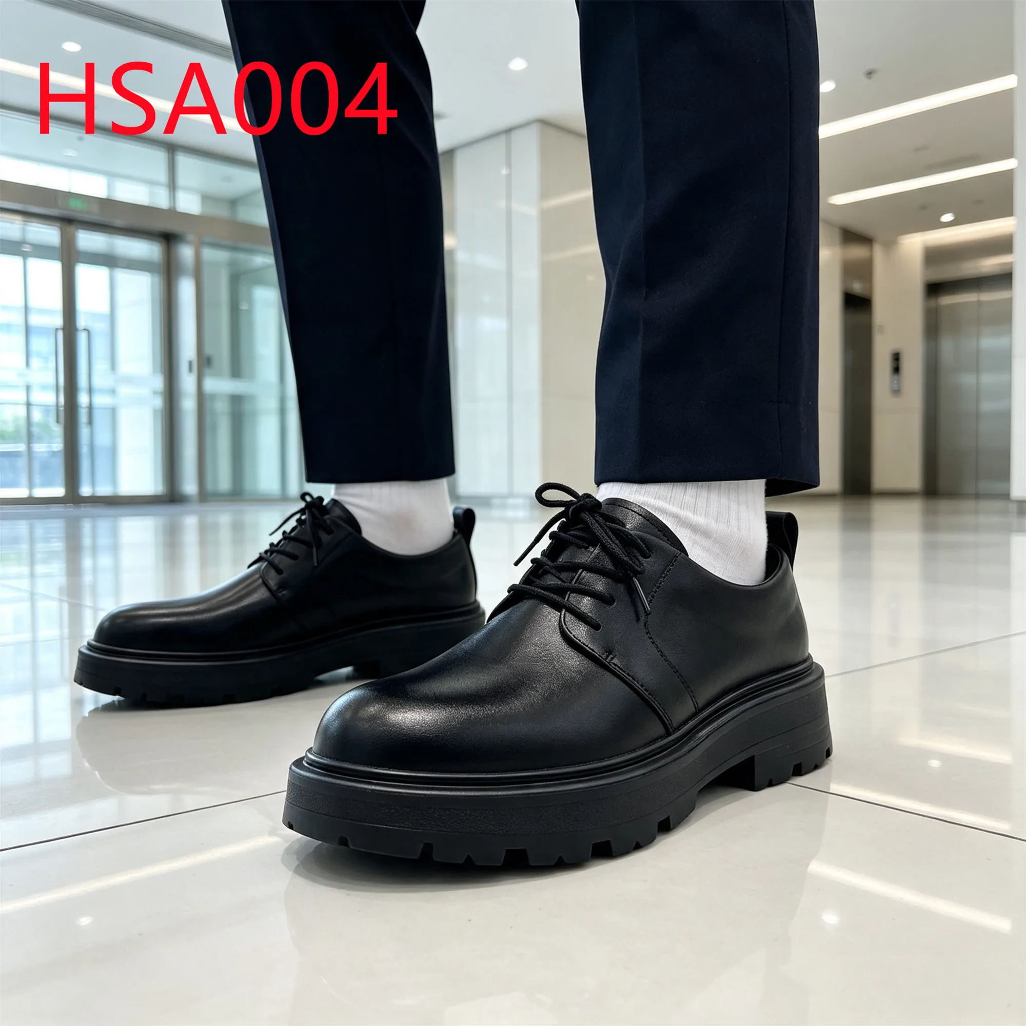 HY,Corporate Office Lace up Style Odorless Hua Singh Men Leather Shoes Vietnam Popular Crease-proof Classy Uniform Shoes HSA004