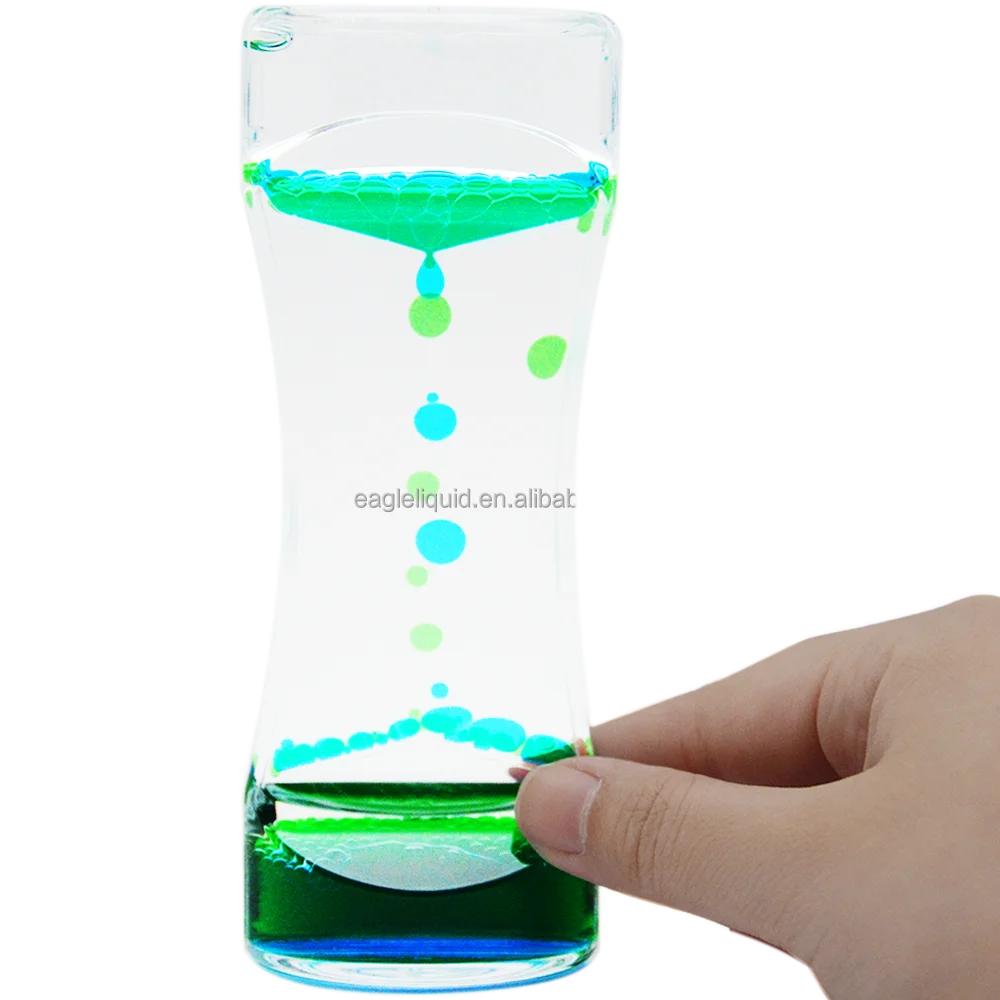 Custom logo Printing Color Water Floating Acrylic Liquid Gel Hourglass