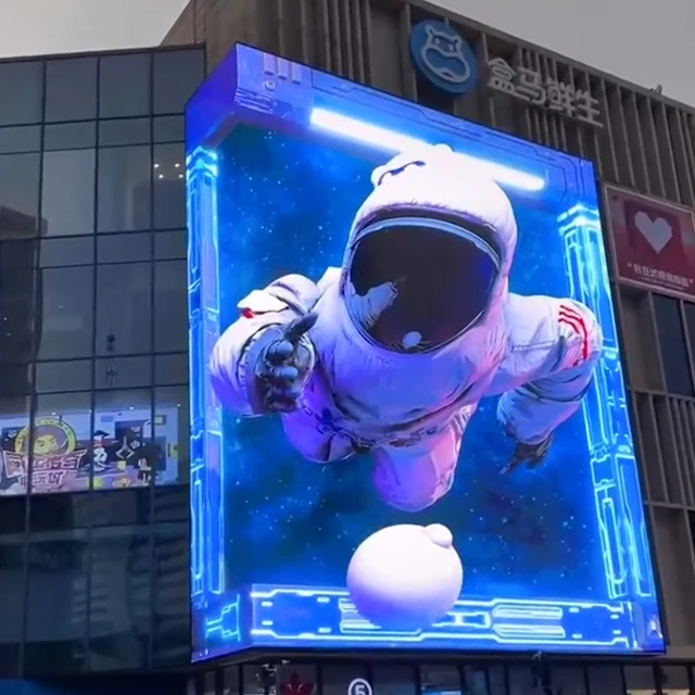 3d 4k Full Color Led Screen Panel Outdoor Video P3 192mm*192mm Led Poster Storefront Display Advertising Led Screen