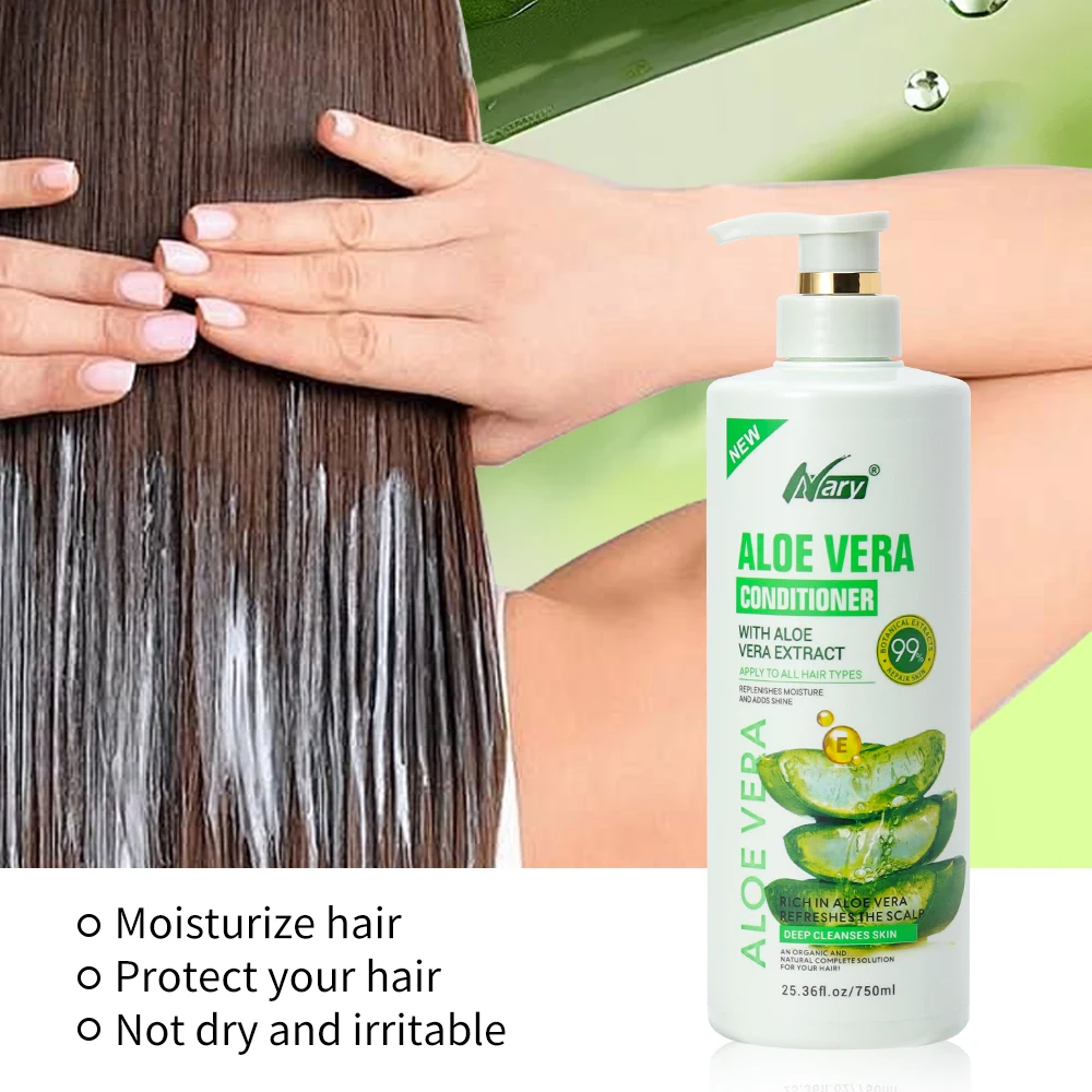 Nary Natural Organic Herbal Aloe Vera Shampoo and Conditioner 750ml Repair  Moisturizing Hair Care Set Wholesale Custom