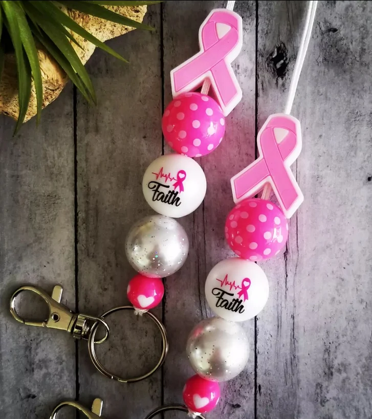 2022 New Arrival Cheap Id Badge Key Chain Id Card Holder Silicone Beads