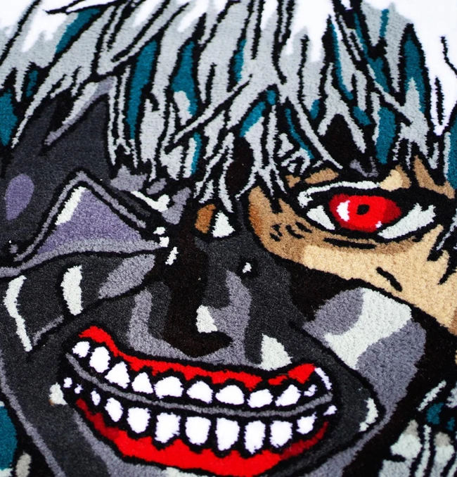 Tokyo Ghoul Hand Made Rug, Ken Kaneki Anime Art, Custom Tufted 2024 Rug