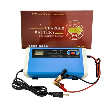 12V 24V 10A  Auto Pulse Repair 3-stage Intelligent Smart Charging Battery Charger for Motorcycle Car with LCD display