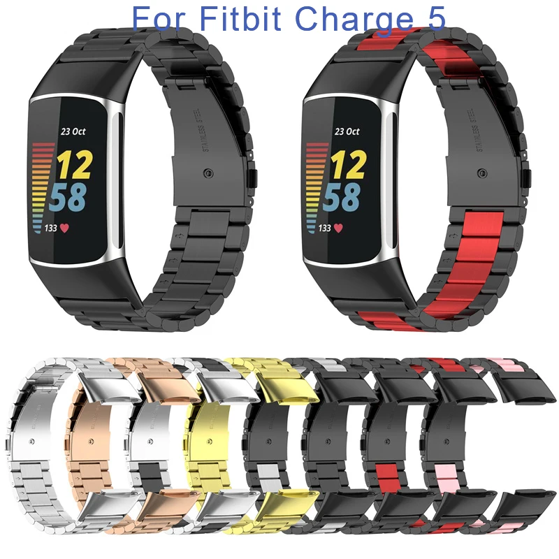 Stainless Steel Smart Watch Strap For Fitbit Charge 5 Stainless Steel