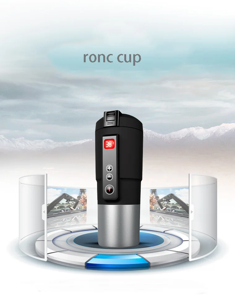 Smart Temperature Control Heated Bottle Stainless Steel Car Coffee Tumbler Travel Mug