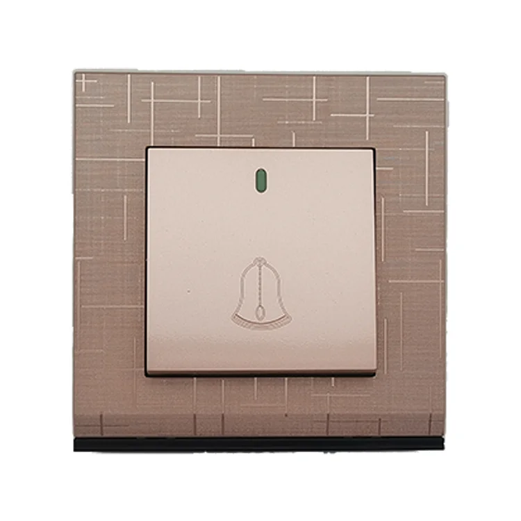 VNX Wall Switches Bell 10A 1Gang Wall Switch UK Standard Optional Gold Brush Meteor Rain Series Wall Electrical Switches