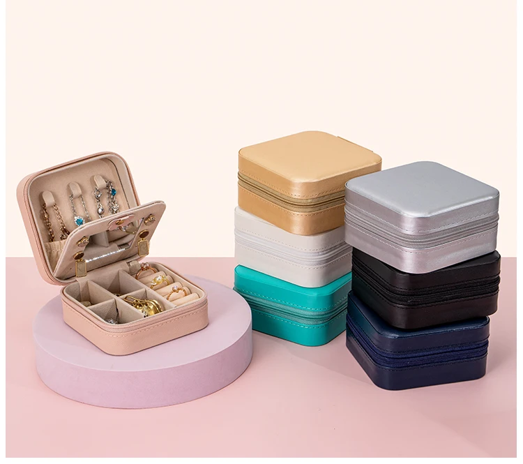 New Luxury Arrival Mini Leather Pu Small Travel Jewelry Box Organizer