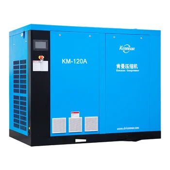 customized energy saving 90kw 122hp stationary ac power screw type air compressor with good quality
