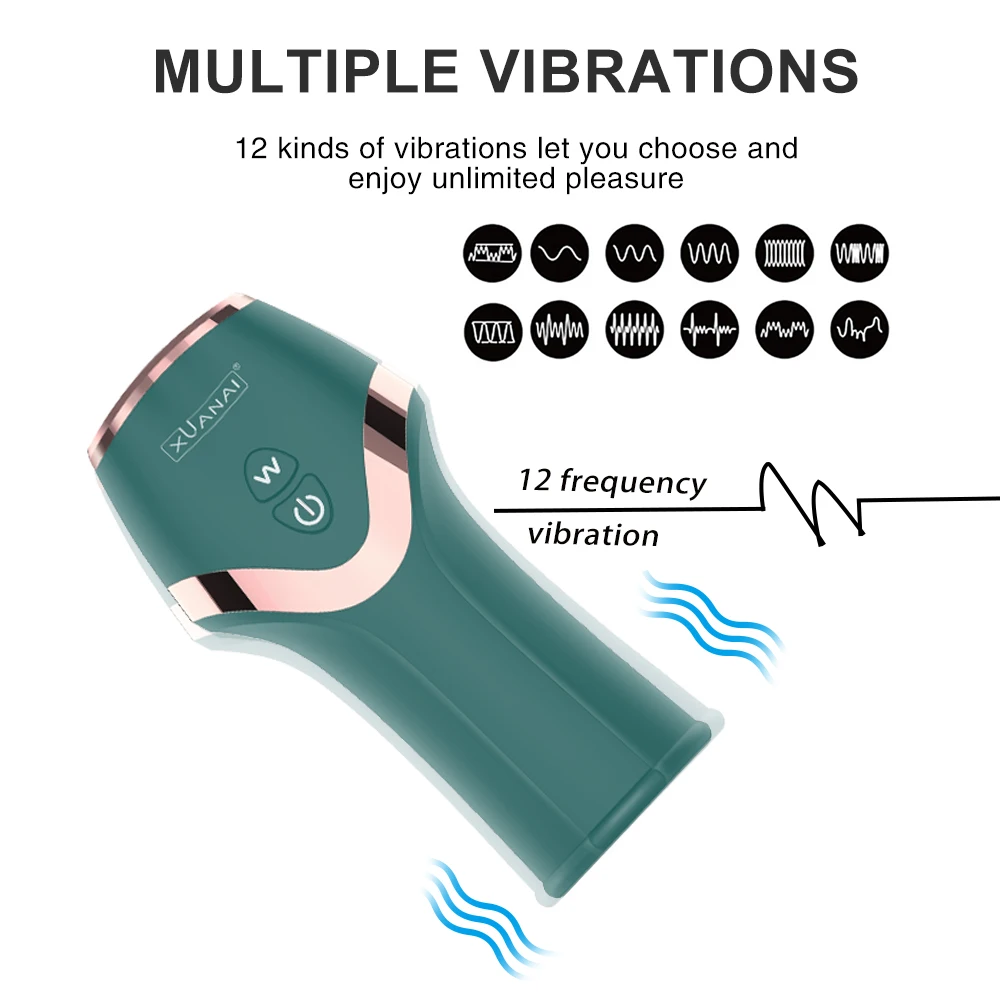 12 Modes Penis Vibrator Delay Trainer Male Masturbator Cup Automatic Oral Climax Sex Glans Stimulator Massager Sex Toys for Men