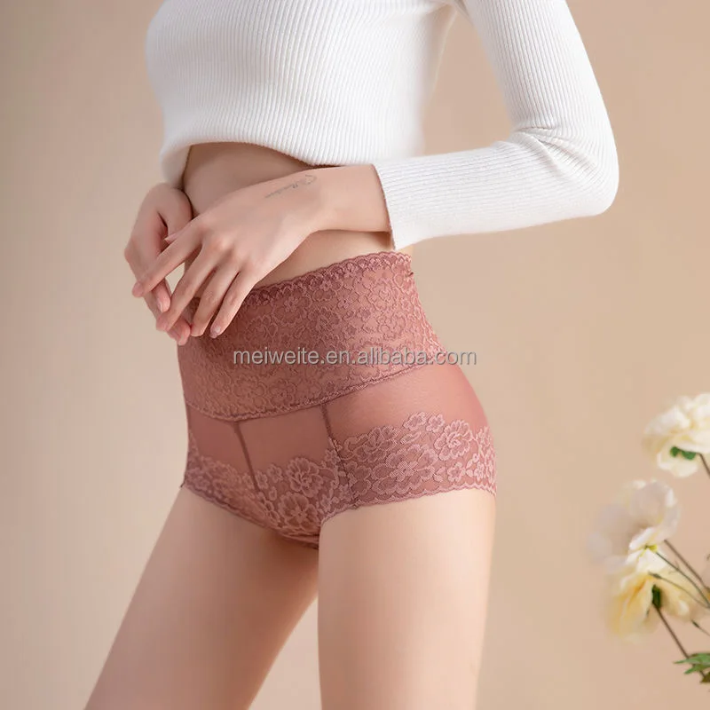 Hot Sexy Lady Breathable High Waist Tummy Control Floral Womens Lace Panties Buy High Waist 0982