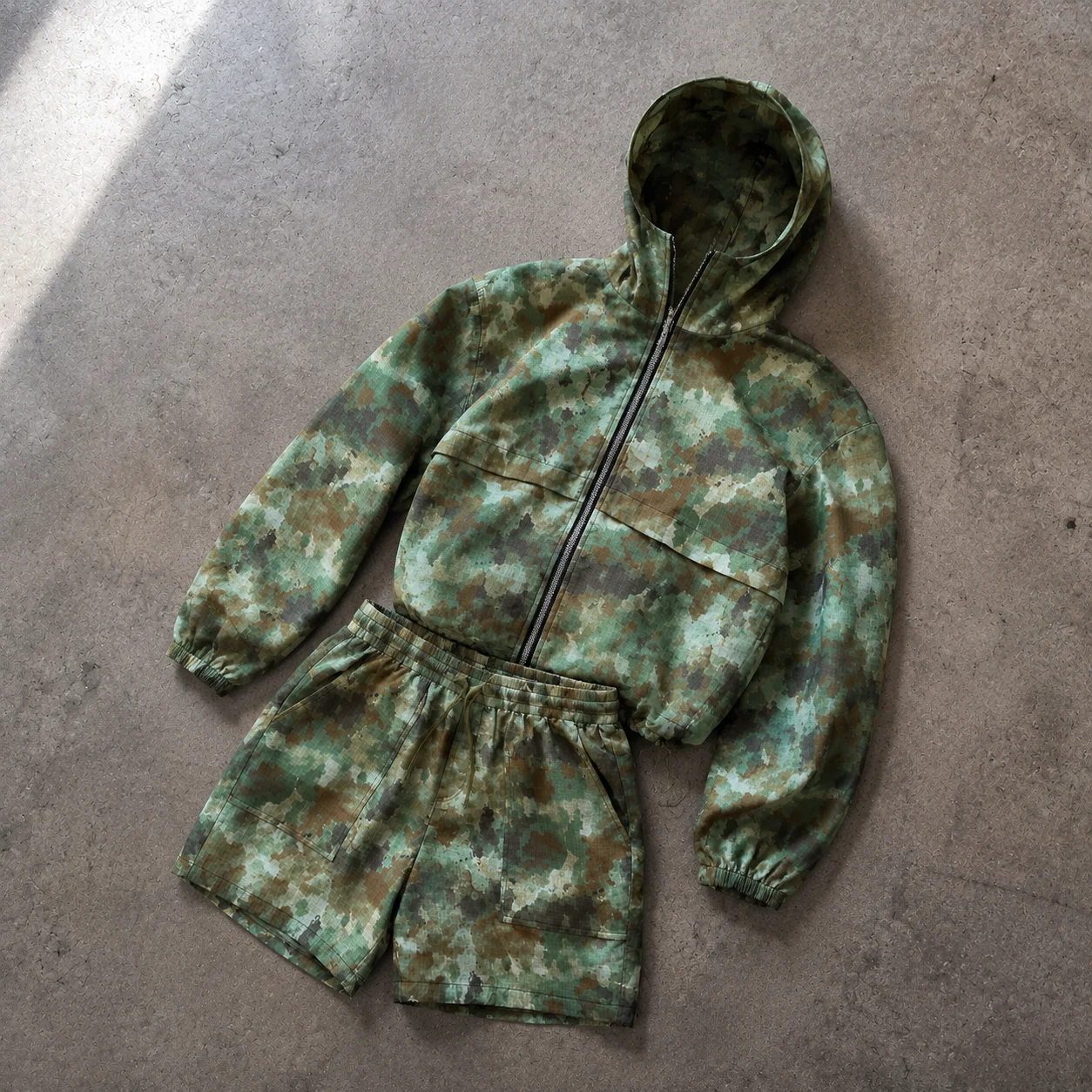 Camo Jacket & Shorts Set