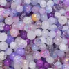 Purple-colored bursting glass beads