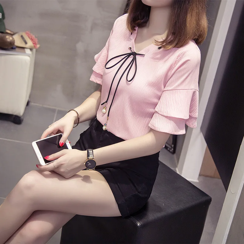 Buy Wholesale Autumn Korean Version V-Neck Solid Color Top