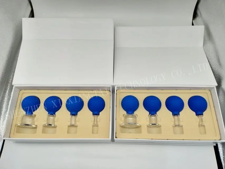 Home and Professional Therapy Massage Cupping Set Rubber Bulb Glass and Plastic Suction Cups for Body Application