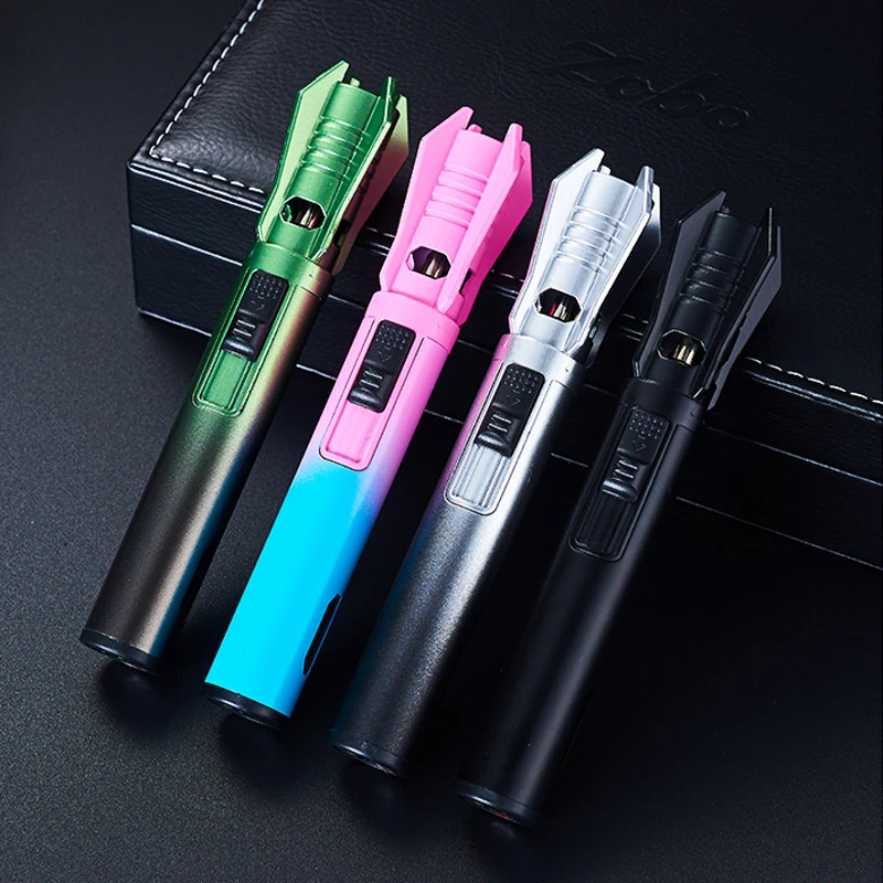 refillable butane cigarette lighter Windproof Butane Refillable Torch Lighter with Strong Blue Flame Adjustable  Jet Camping BBQ Use Portable Cigar Cigarette Lighter