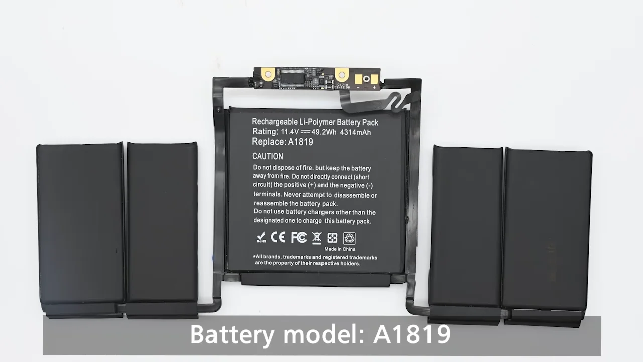 新品バッテリー　MacBook Pro 13インチ　A1706 Touch ID Macbook Pro Retina13インチタッチバーA1706用の高品質A1819交換用