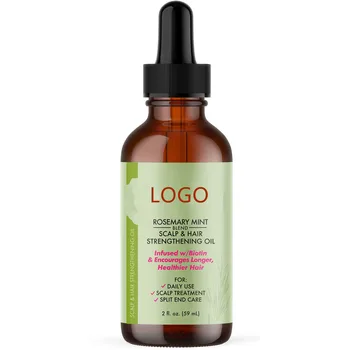 Private Label Nourishing Treatment Rosemary Strengthening Oil With Biotin Hair Growth Serum