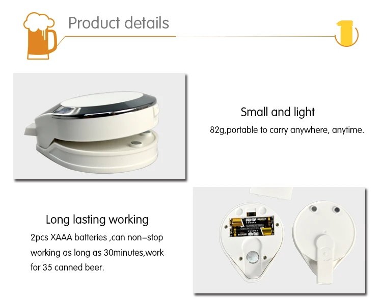 Ultrasonic Type One Touch Micro Beer Foaming Portable Beer Server for Can & Bottles Beer factory
