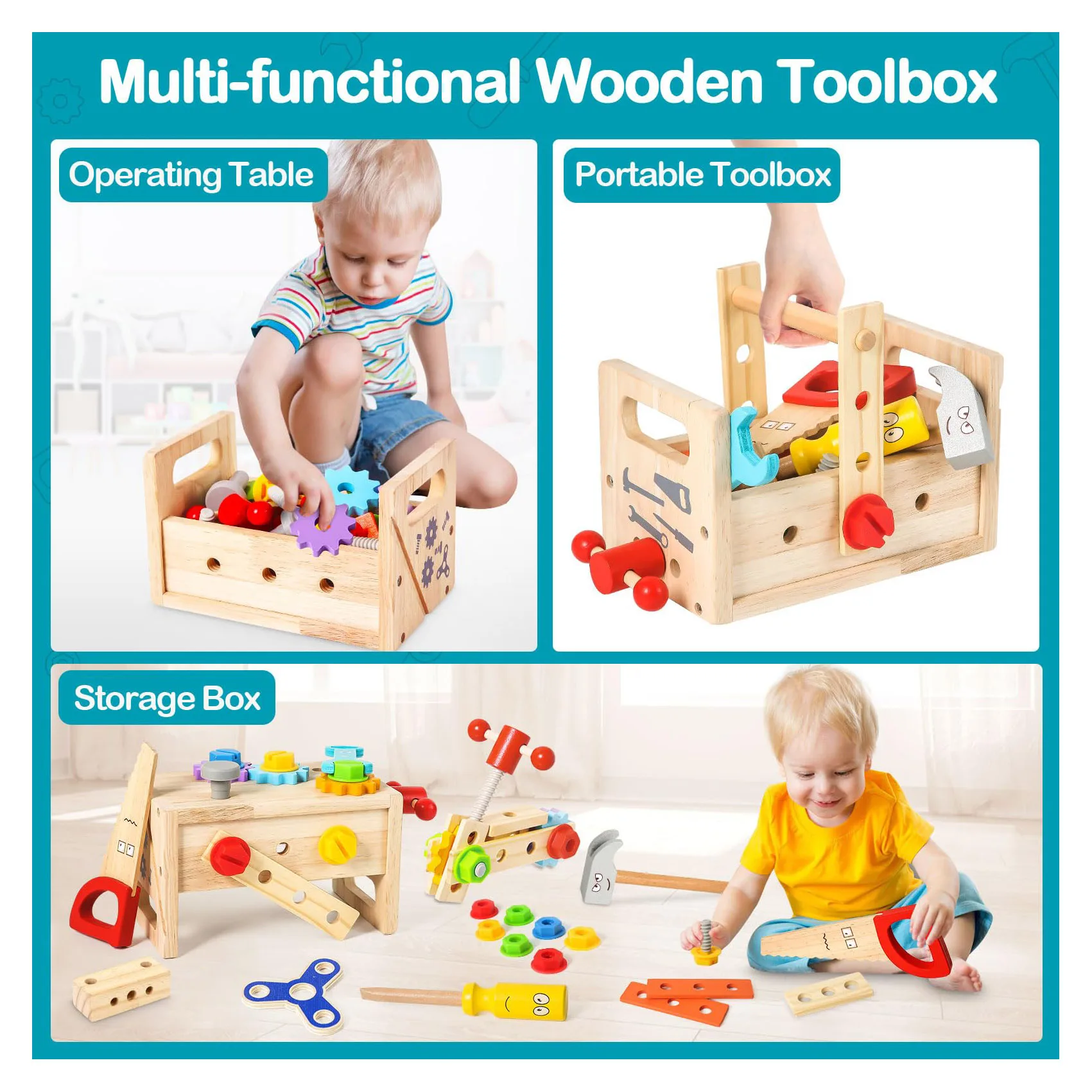 Набор деревянных инструментов для малышей