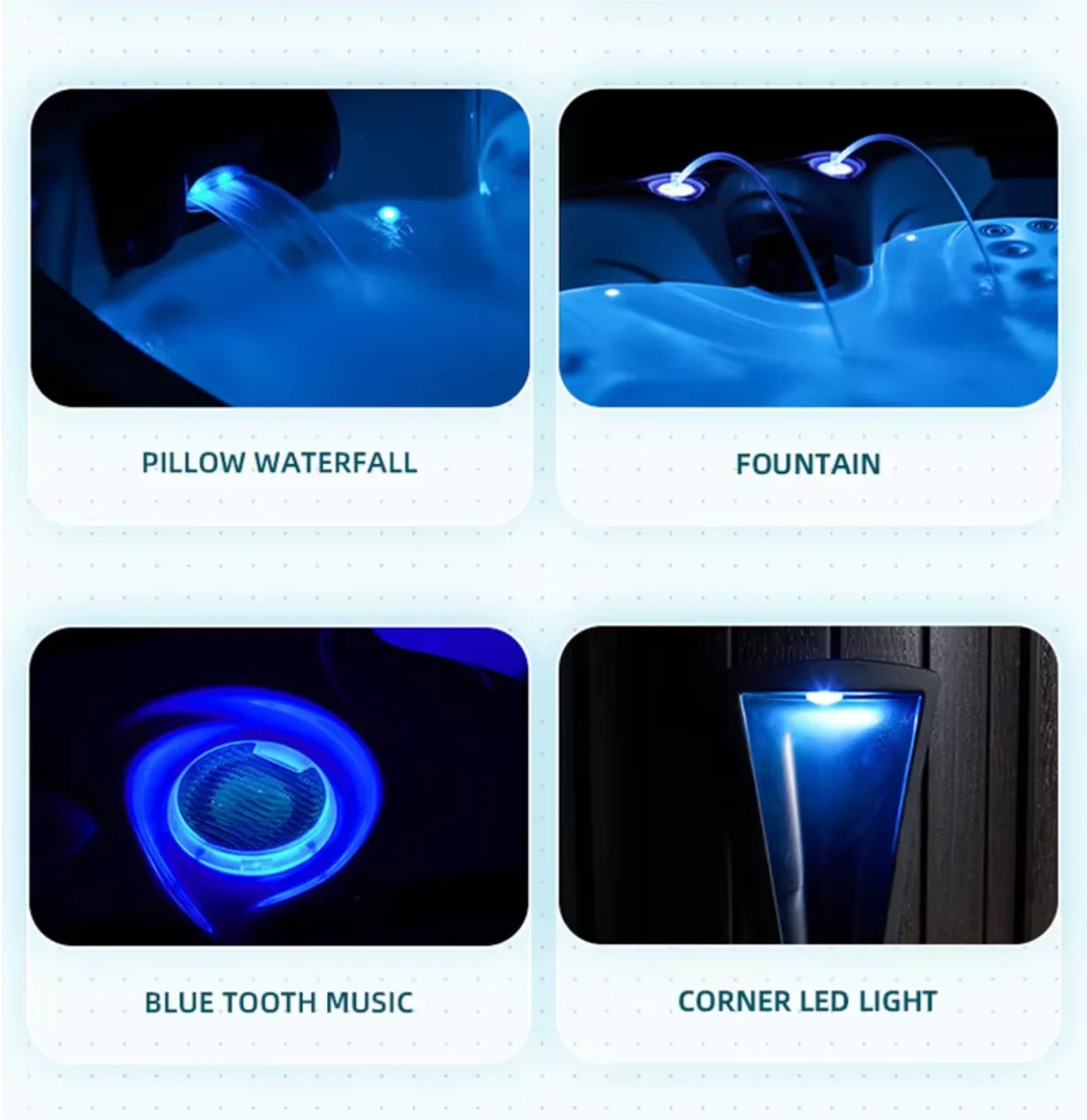 Freestanding Whirlpool Spa Hot Tub with 34 Jets and 6 Person Capacity for Hydrotherapy Massage