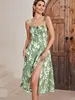 Green background with white flowers