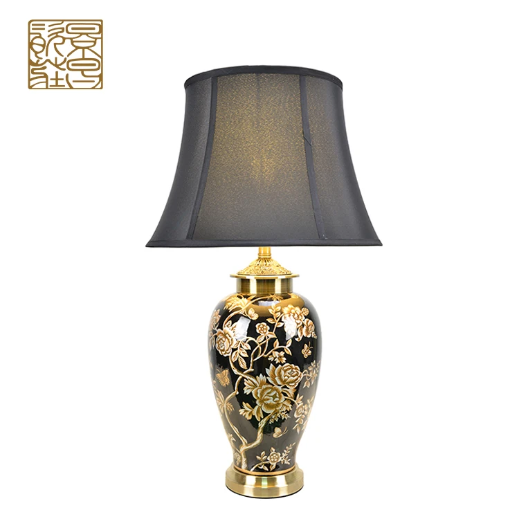 Stylish Gourd Appearance School Ceramics Table Lamp Parts