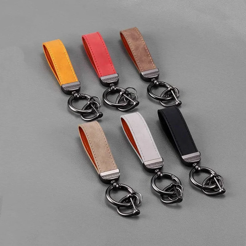 wholesale Leather Key Organizer Women Men Keychain Holder Custom Handmade Vintage Genuine Leather Car Key Ring Holder With Logo