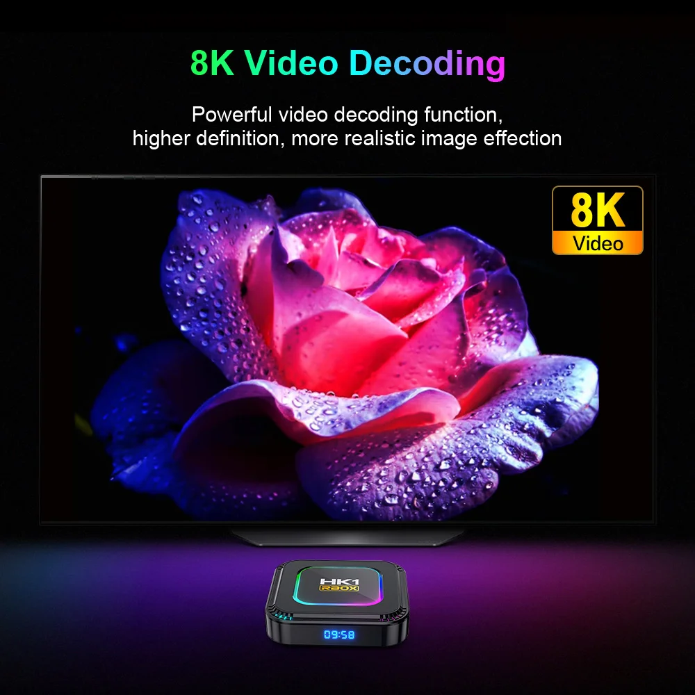 Android 13 Smart Box Hk1 Rbox K8 Set-top Box 2.4g/5g Wifi6 Support Bt ...