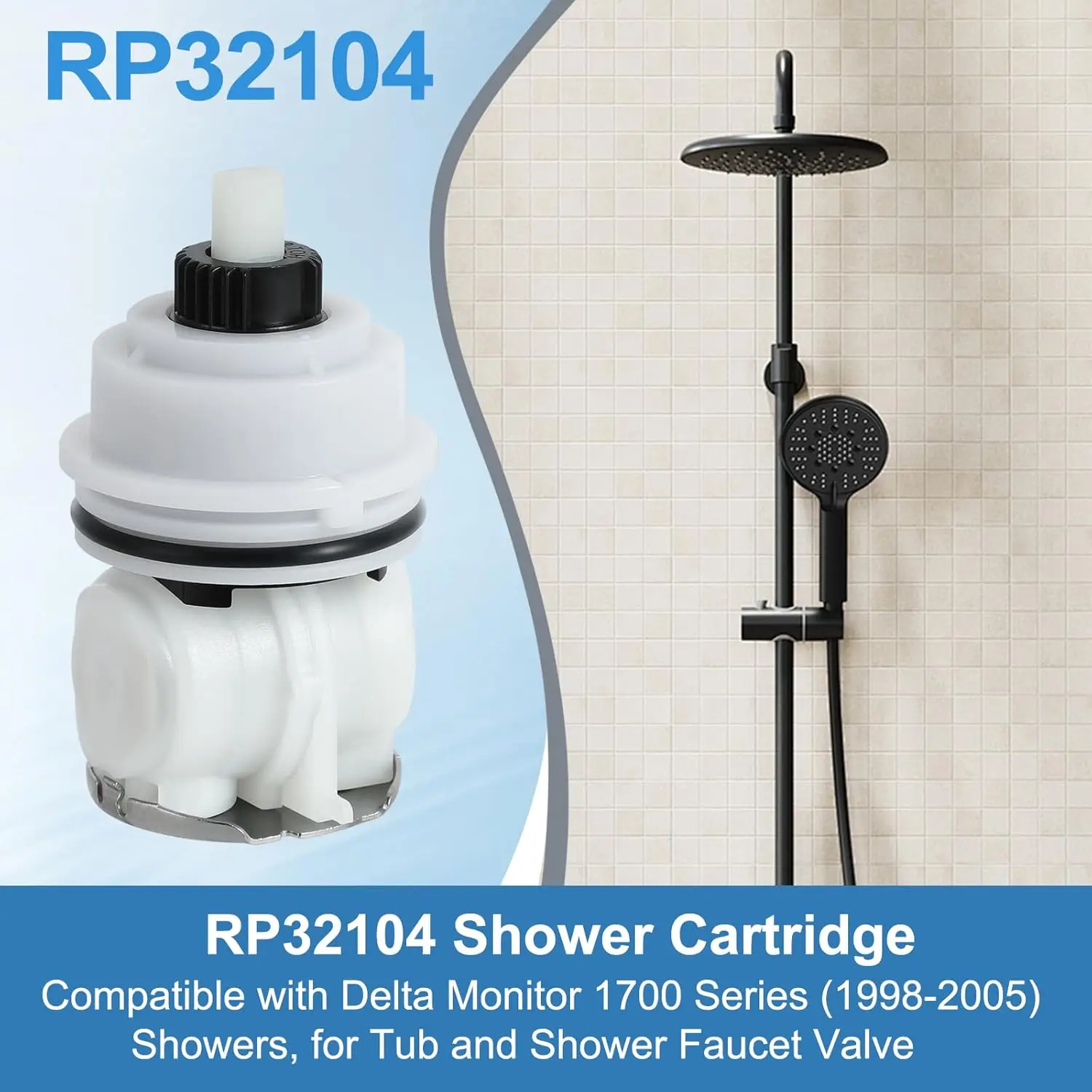 RP32104  Faucet Cartridge Replacement Kit for Delta Monitor 17 Series Shower Faucet Plastic Brass Valve Cartridge